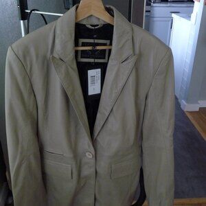 BOD&CHRISTENSEN BABY BREATH COLOR GENUINE LEATHER WOMEN BLAZER LARGE NEW TAGS
